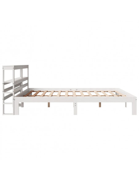 Giroletto con Testiera Bianco 180x200 cm Massello Pino
