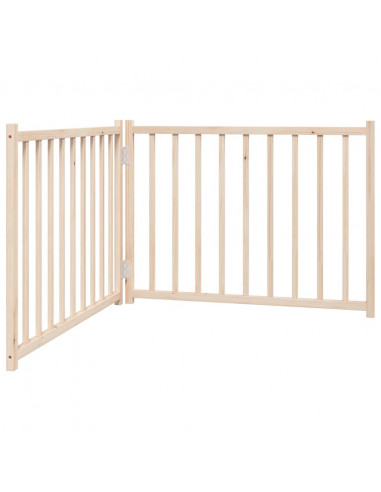 Cancello per Cani Pieghevole 2 Pannelli 160 cm Massello Abete