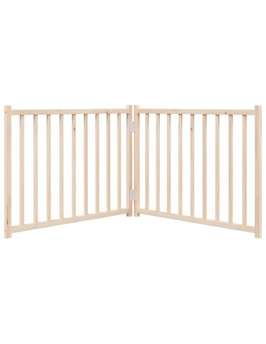 Cancello per Cani Pieghevole 2 Pannelli 160 cm Massello Abete