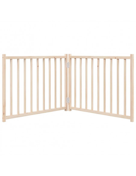 Cancello per Cani Pieghevole 2 Pannelli 160 cm Massello Abete