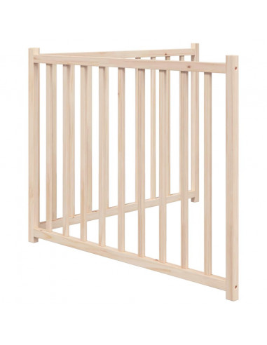 Cancello per Cani Pieghevole 2 Pannelli 160 cm Massello Abete