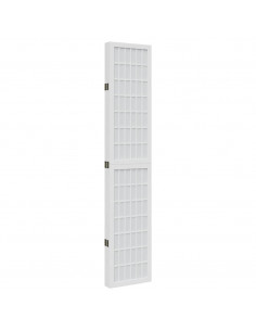 Divisorio Ambienti 5Pannelli Bianco Legno Massello di Paulownia