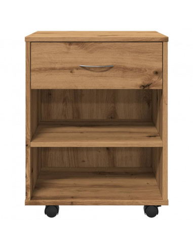 Armadietto con Ruote Rovere Artigianale 46x36x59 cm Truciolato