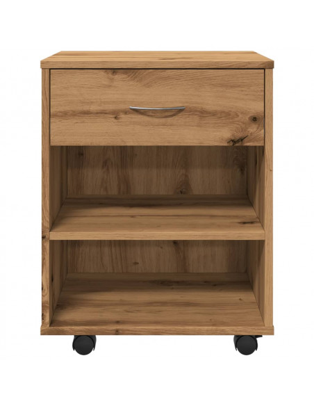 Armadietto con Ruote Rovere Artigianale 46x36x59 cm Truciolato