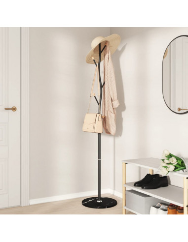 Appendiabiti Nero 177 cm in Ferro Verniciato a Polvere