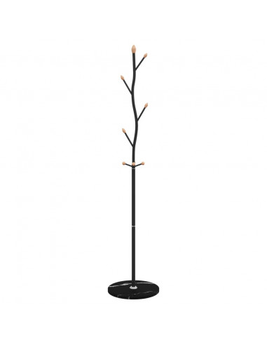 Appendiabiti Nero 177 cm in Ferro Verniciato a Polvere