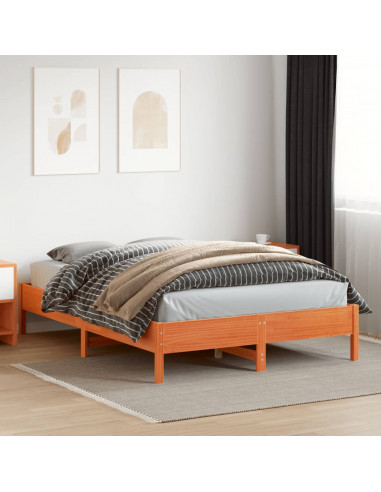 Giroletto Marrone Cera 160x200 cm in Legno Massello di Pino