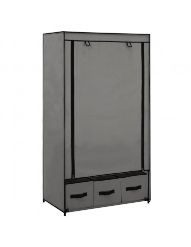 Armadio Grigio 87x49x159 cm in Tessuto