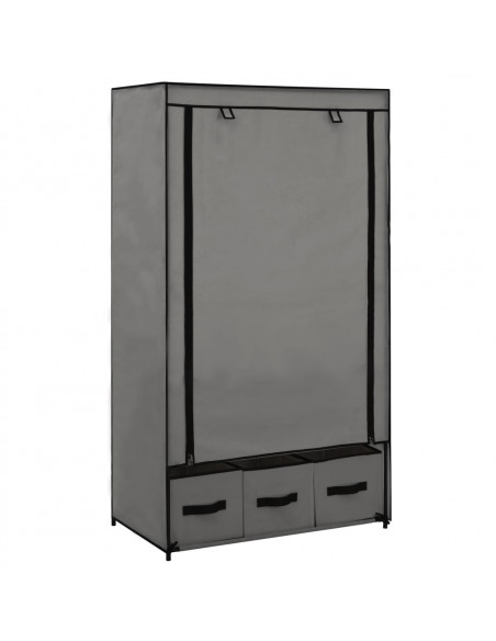 Armadio Grigio 87x49x159 cm in Tessuto