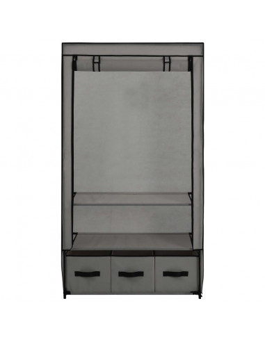 Armadio Grigio 87x49x159 cm in Tessuto