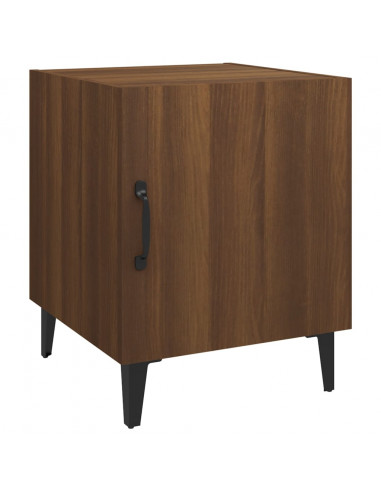 Comodini 2 pz Rovere Marrone in Legno Multistrato