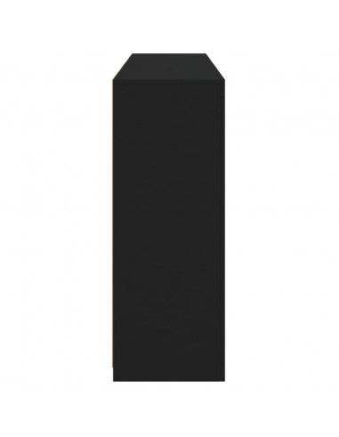 Credenze con Luci LED 3 pz Nere in Legno Multistrato