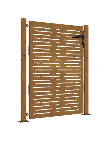 Cancello da Giardino 105x130 cm Acciaio Corten Design Quadrato