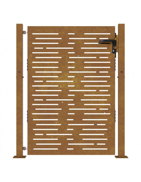 Cancello da Giardino 105x130 cm Acciaio Corten Design Quadrato