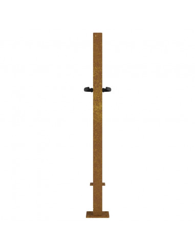 Cancello da Giardino 105x80 cm in Acciaio Corten Design Bambù