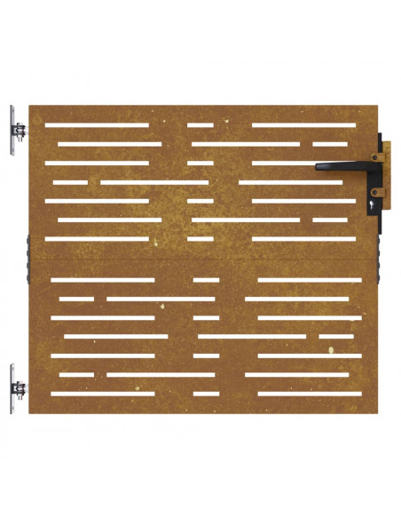 Cancello da Giardino 85x100 cm Acciaio Corten Design Quadrato