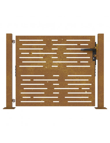 Cancello da Giardino 105x80m in Acciaio Corten Design Quadrato