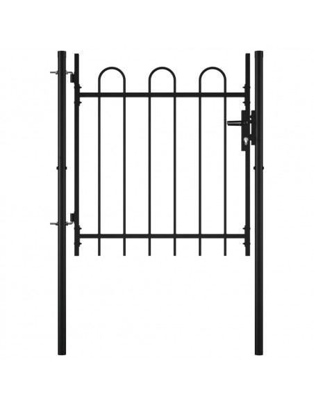 Cancello per recinzione a una porta BOXTEL con parte superiore ad arco 100 x 75 cm