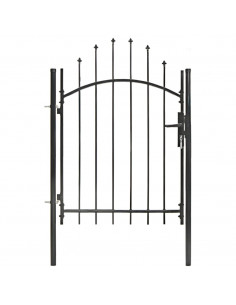 Cancello da Giardino in Acciaio 1x1,5 m Nero 2