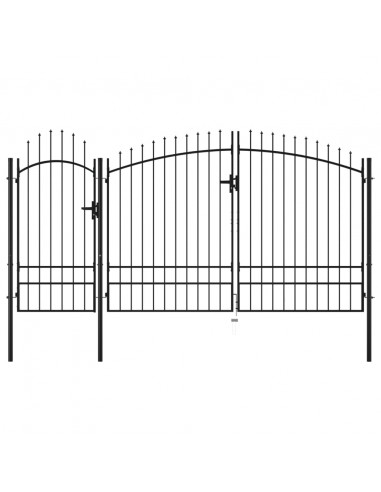 Cancello da Giardino in Acciaio 2,45x4 m Nero