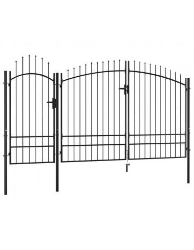 Cancello da Giardino in Acciaio 2,45x4 m Nero