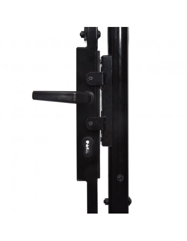 Cancello da Giardino Woerden in acciaio 1,95x4 m Nero
