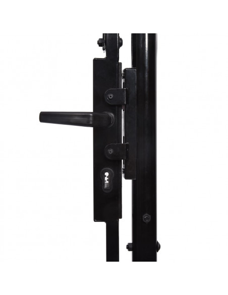 Cancello da Giardino Woerden in acciaio 1,95x4 m Nero