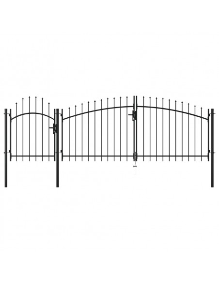 Cancello da Giardino in Acciaio 2,25x4 m Nero