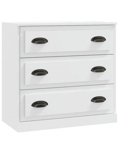 Credenze 3 pz Bianco in Legno Multistrato