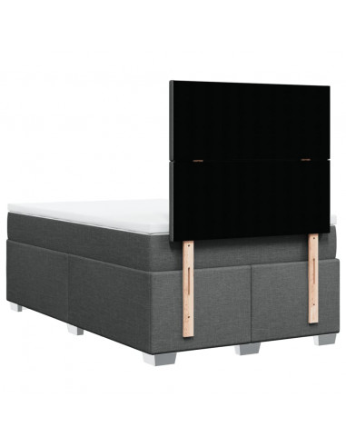 Giroletto a Molle con Materasso Grigio Scuro 120x200 cm Tessuto