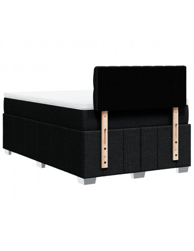 Giroletto a Molle con Materasso Nero 120x190 cm in Tessuto