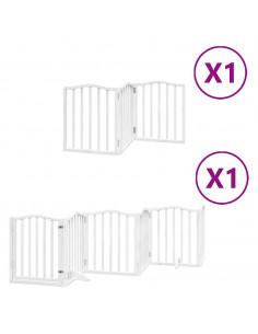 Cancello Cani Porta Pieghevole Bianco 9 Pannelli 450 cm Pioppo 2