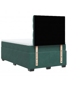 Giroletto a Molle con Materasso Verde Scuro 120x200 cm Velluto