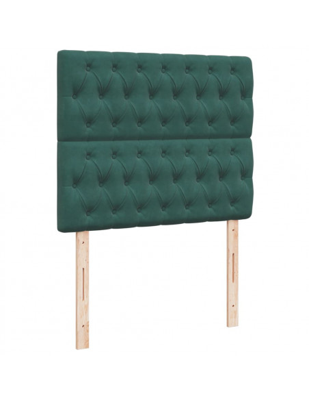 Giroletto a Molle con Materasso Verde Scuro 120x200 cm Velluto