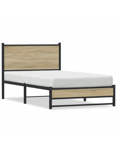 Giroletto con Testiera in Metallo Rovere Sonoma 107x203 cm