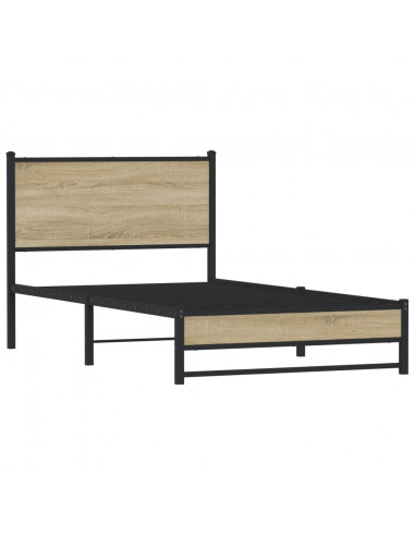 Giroletto con Testiera in Metallo Rovere Sonoma 107x203 cm