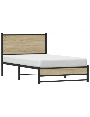 Giroletto con Testiera in Metallo Rovere Sonoma 107x203 cm