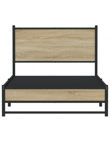 Giroletto con Testiera in Metallo Rovere Sonoma 107x203 cm