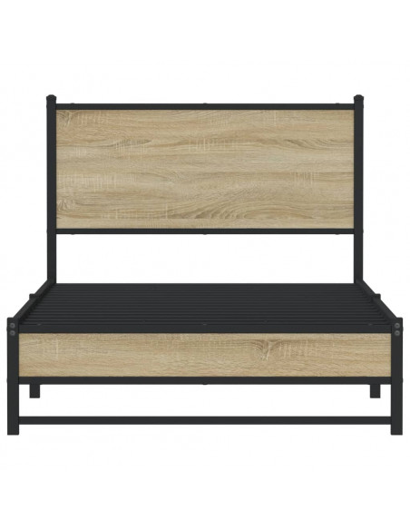 Giroletto con Testiera in Metallo Rovere Sonoma 107x203 cm