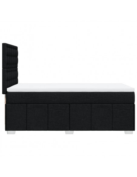 Giroletto a Molle con Materasso Nero 90x200 cm in Tessuto