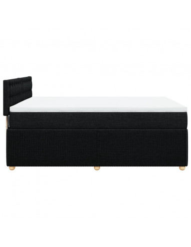 Giroletto a Molle con Materasso Nero 140x200 cm in Tessuto