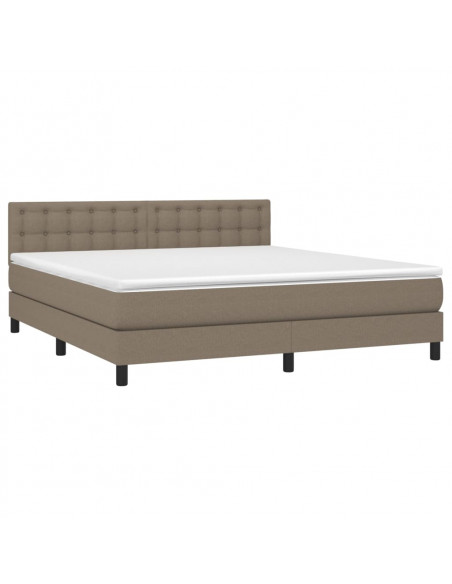 Giroletto a Molle con Materasso Tortora 180x200 cm in Tessuto