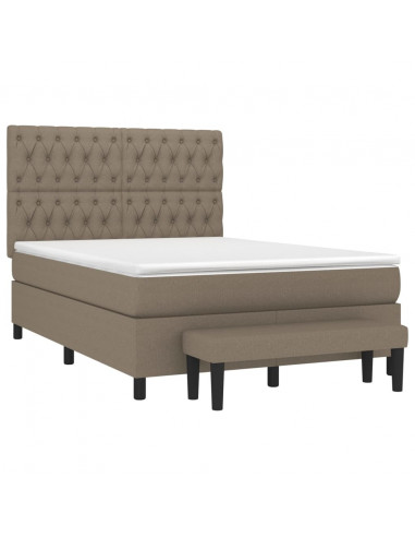 Giroletto a Molle con Materasso Tortora 140x190 cm in Tessuto