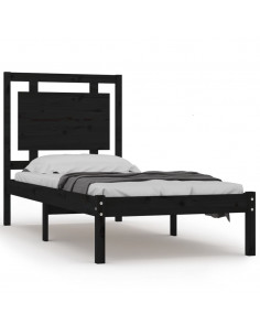 Giroletto in Legno Massello Nero 75x190 cm Small Single 2