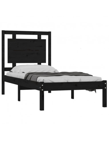 Giroletto in Legno Massello Nero 75x190 cm Small Single