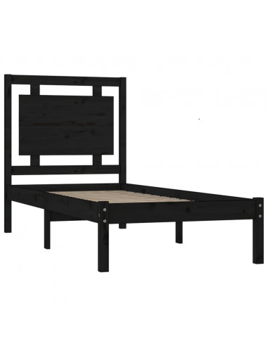 Giroletto in Legno Massello Nero 75x190 cm Small Single