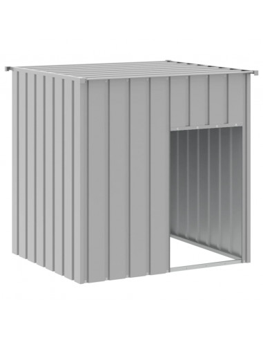 Casetta Cani Tetto Grigio Chiaro 110x103x109 cm Acciaio Zincato