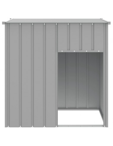 Casetta Cani Tetto Grigio Chiaro 110x103x109 cm Acciaio Zincato