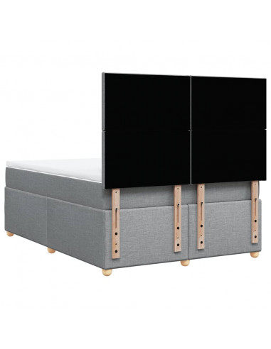 Giroletto a Molle con Materasso Grigio Chiaro 140x200cm Tessuto