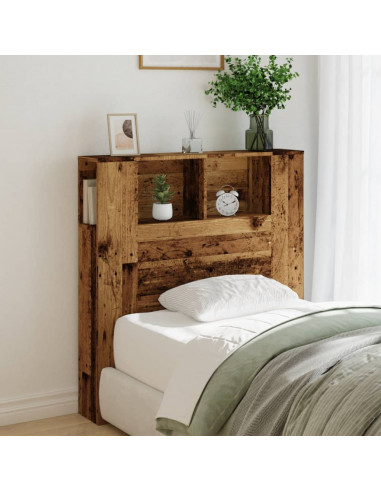 Testiera con Contenitore Legno 100x19x104,5 cm in Multistrato
